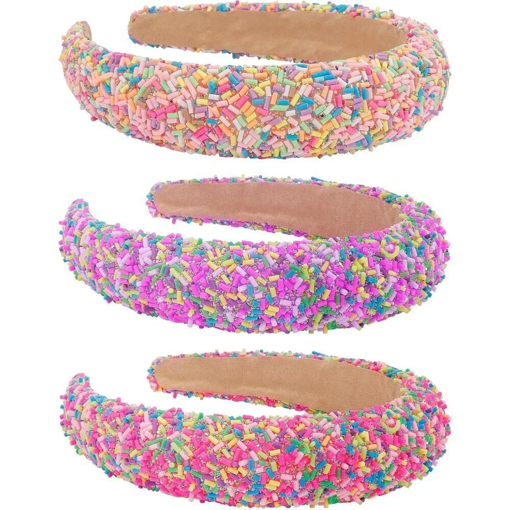 Colorful Glitter Padded Headbands for Women Casual and Party wear